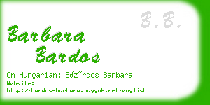 barbara bardos business card